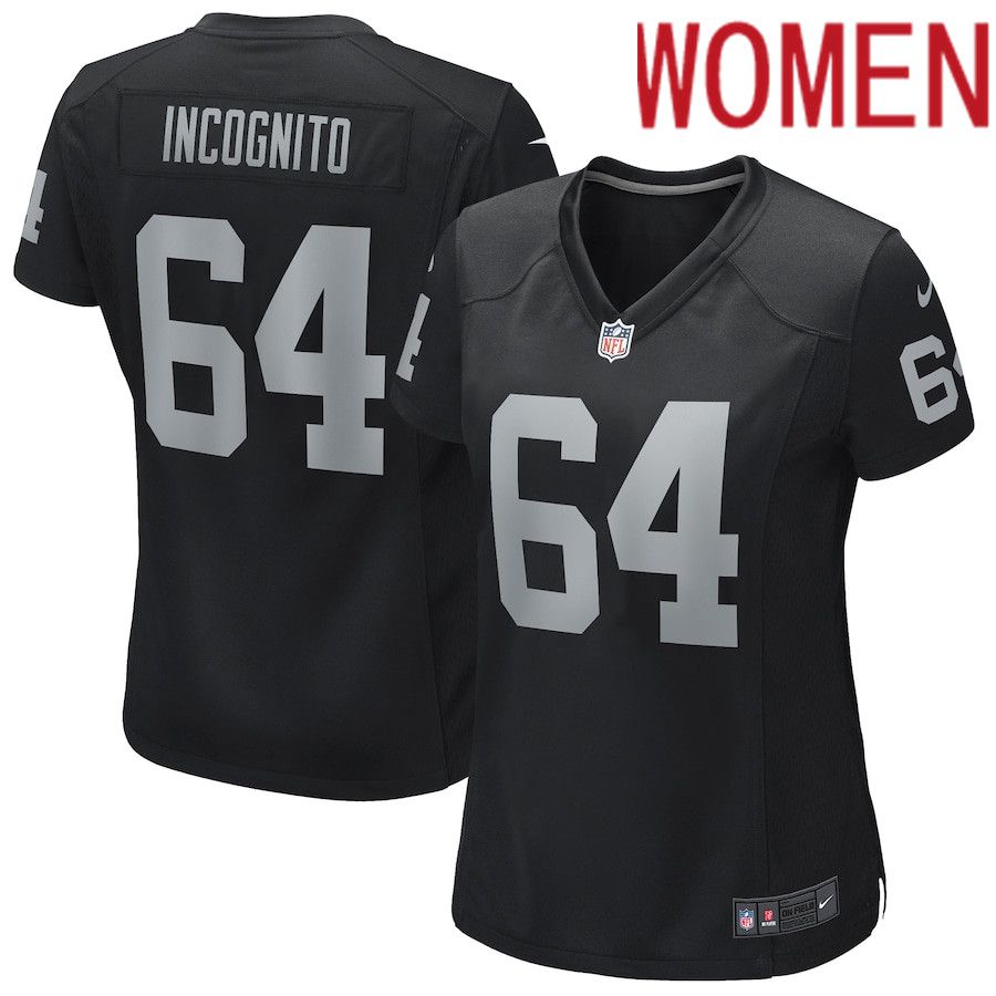 Women Oakland Raiders #64 Richie Incognito Black Nike Game NFL Jersey